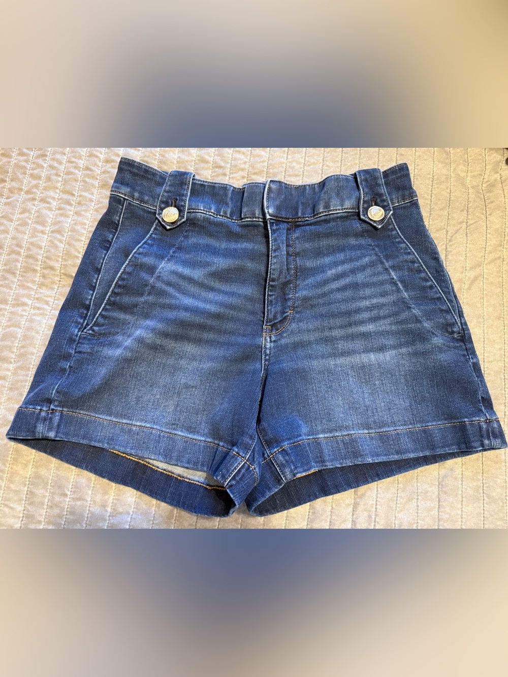 White House Black Market Dark Blue Denim High-Waist Shorts